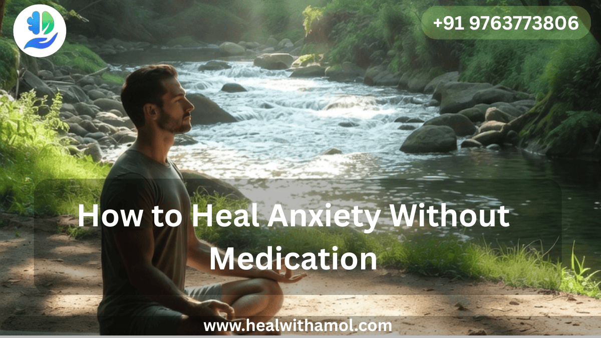 person practicing deep breathing to heal anxiety naturally